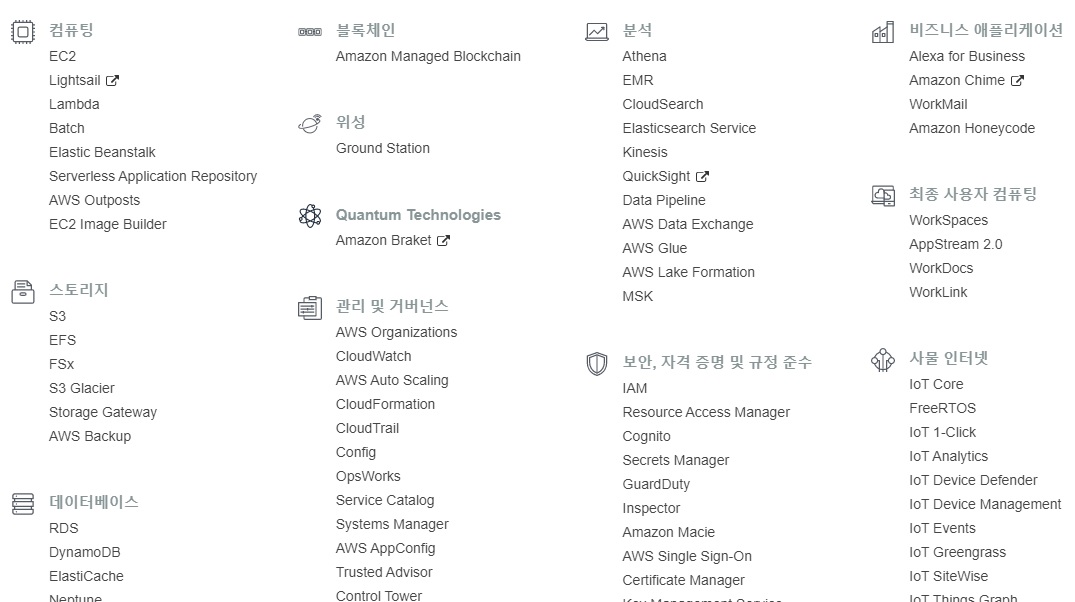 AWS 서비스 AWS 서비스